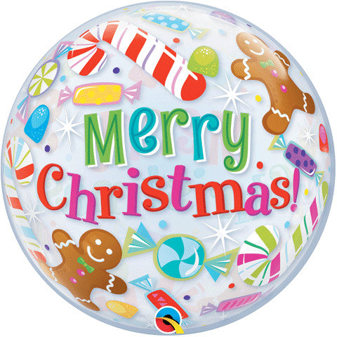 22" CHRISTMAS CANDIES & TREAT BUBBLE BALLOON
