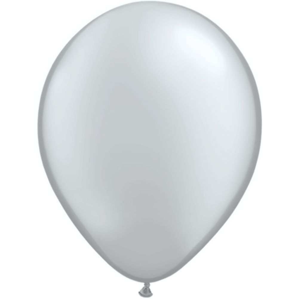 Qualatex 9" Metallic Silver Latex Balloons (100ct)