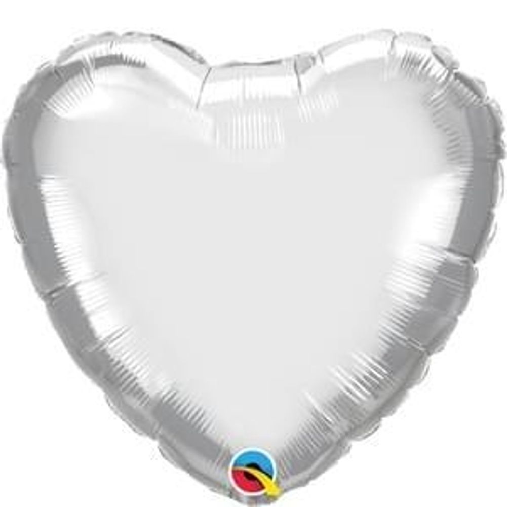 18" CHROME SILVER HEART