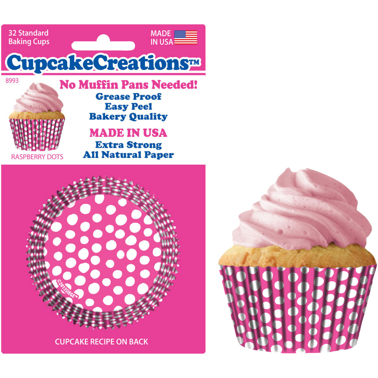 Hot Pink Dots Standard Baking Cups