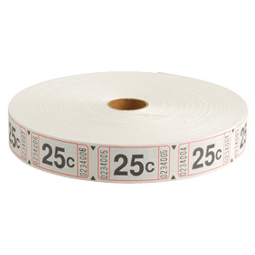25 Cent White Raffle Tickets