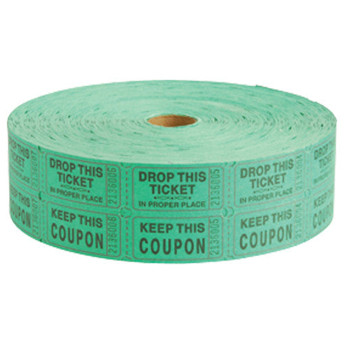 Green Double Raffle Tickets