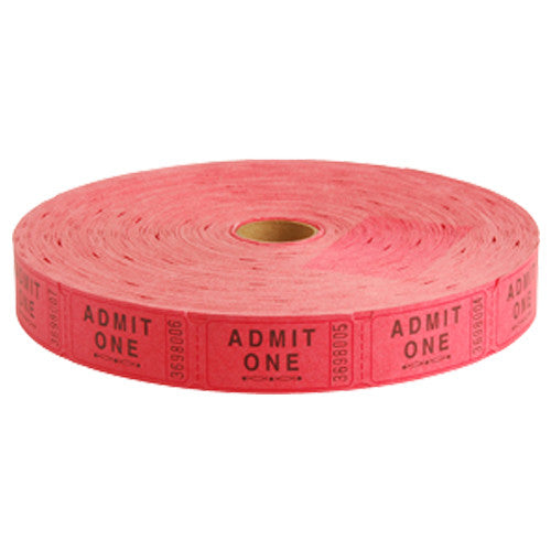 Admit One Red Raffle Tickets