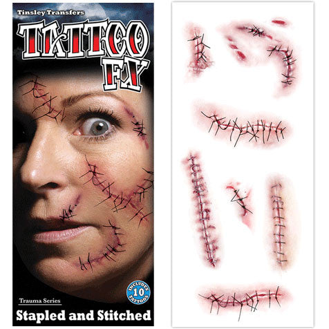 Stapled & Stitched Temporary Tattoo Kit