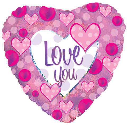 18" Love You Pink Dazzeloon