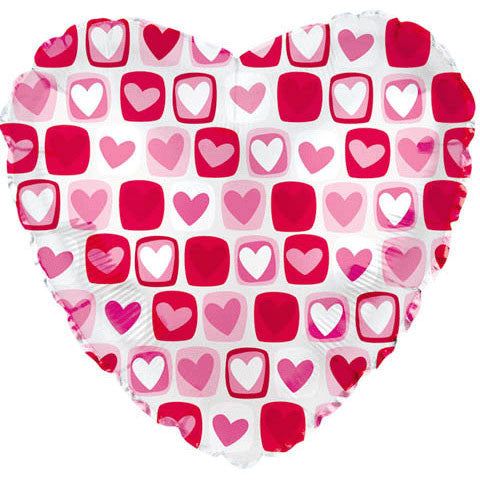 18" Heart Block Pattern Clear