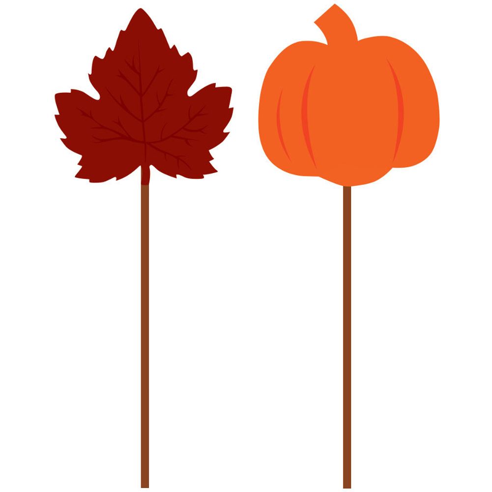 Leaves and Pumpkins Foil Picks