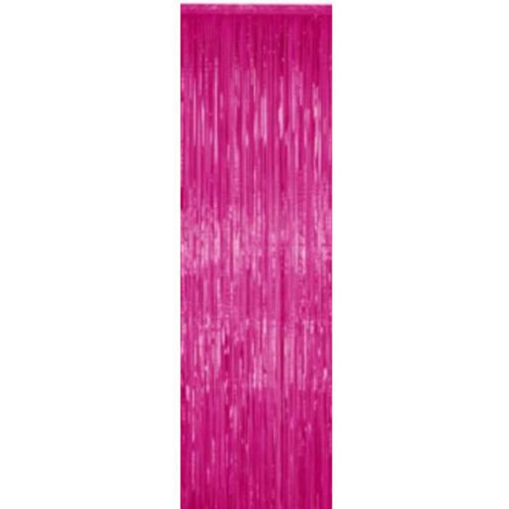 Metallic Fringe Curtain Magenta