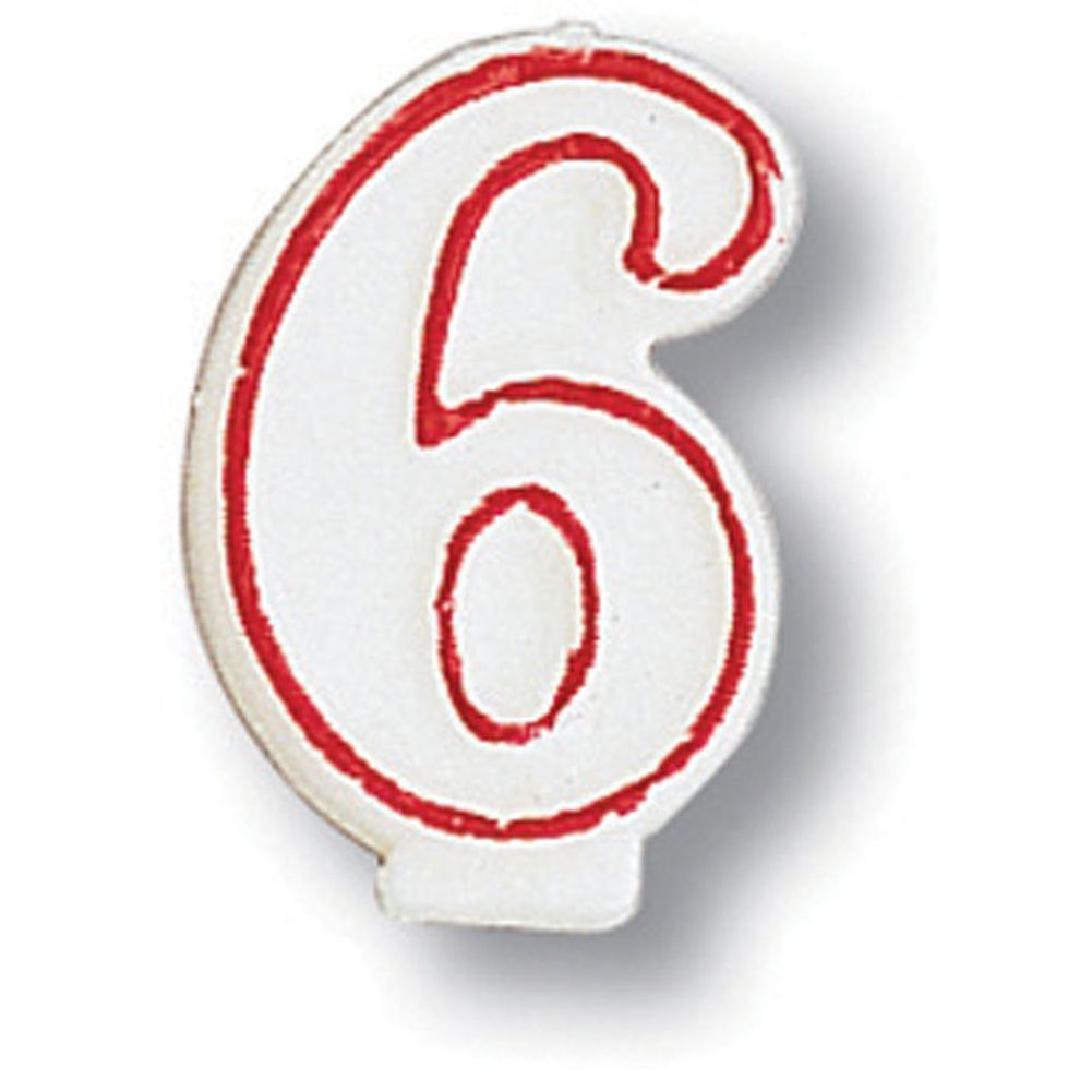 "6" Numeral Candle