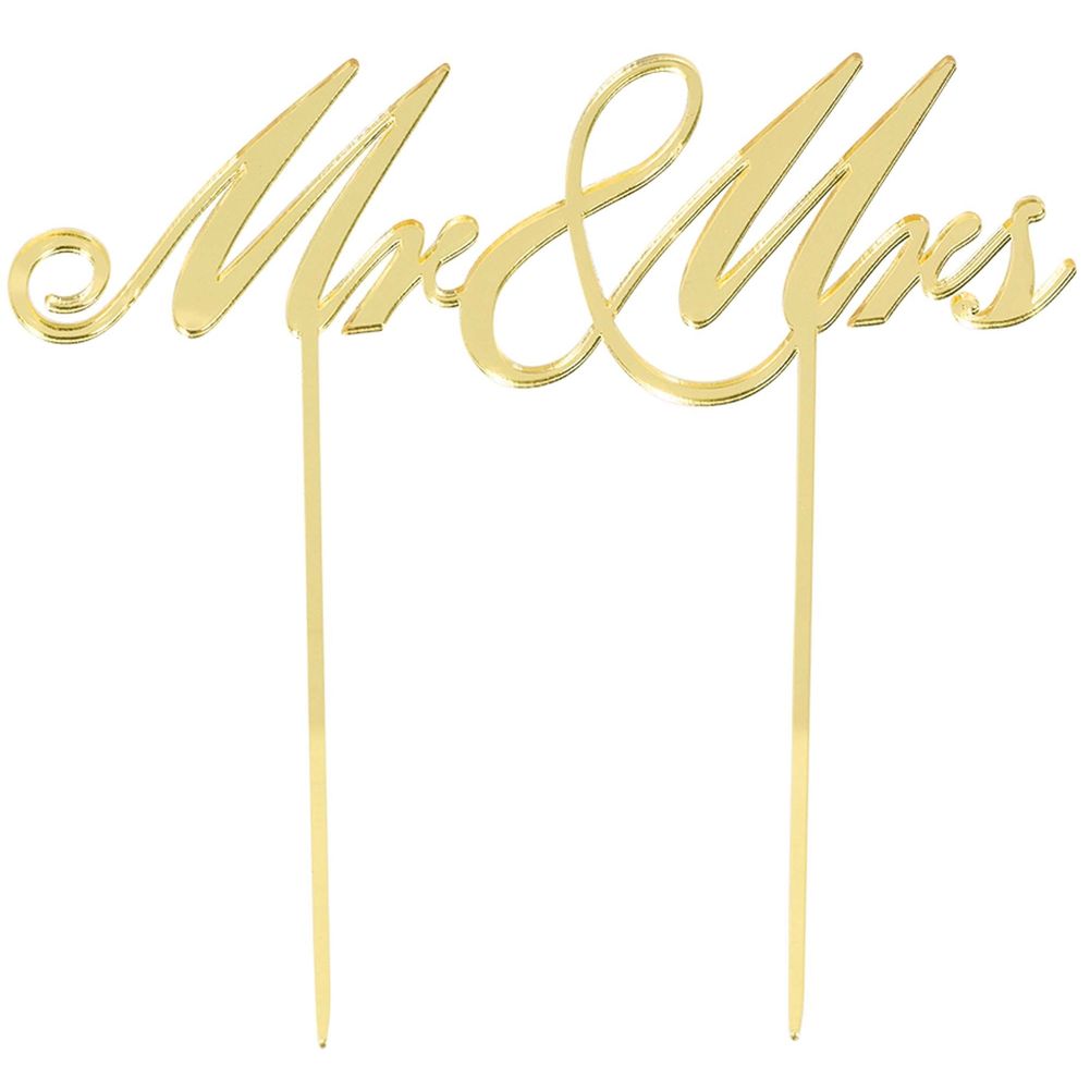 Mr. & Mrs Gold Cake Topper