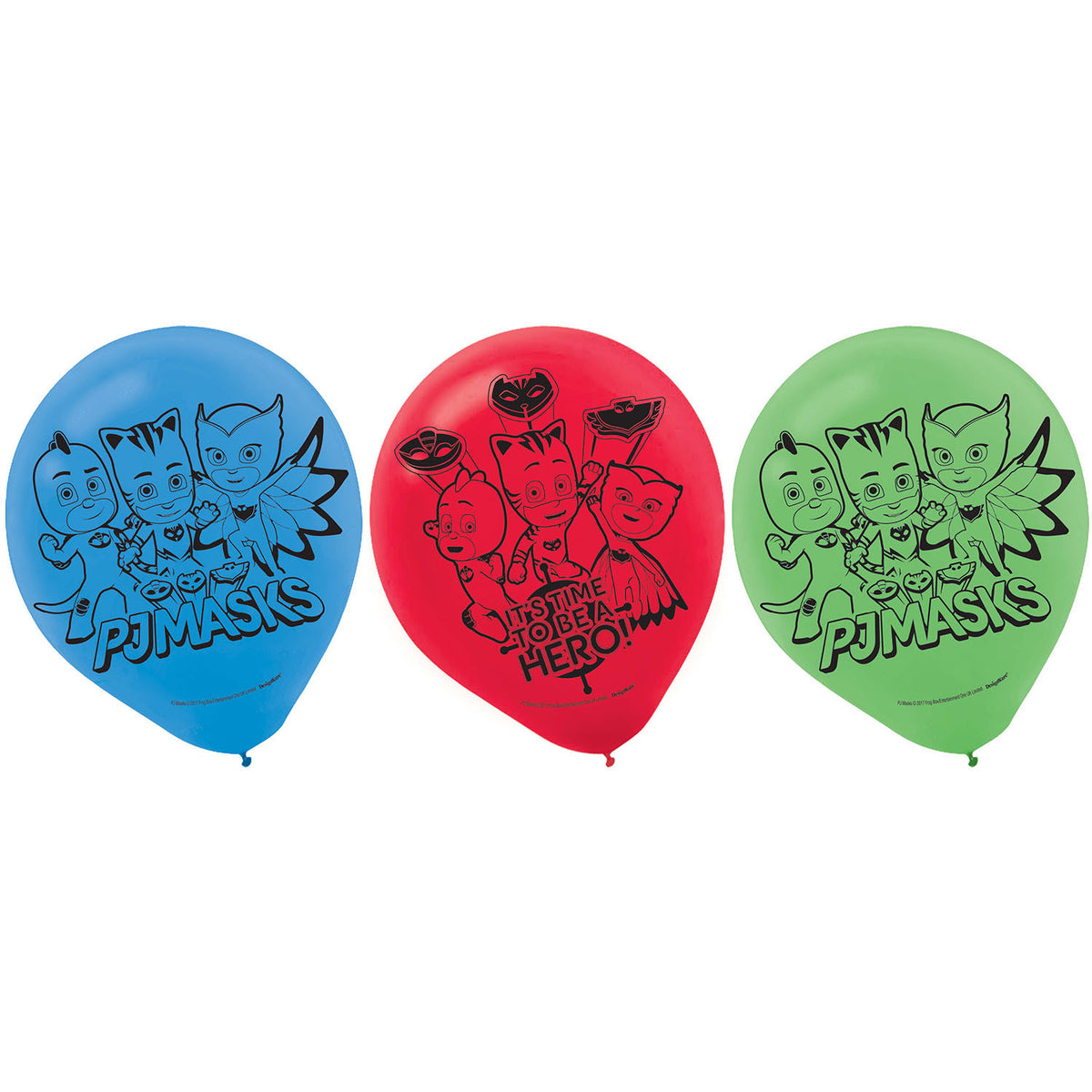 Amscan PJ Masks 12" Latex Balloons (6 ct)