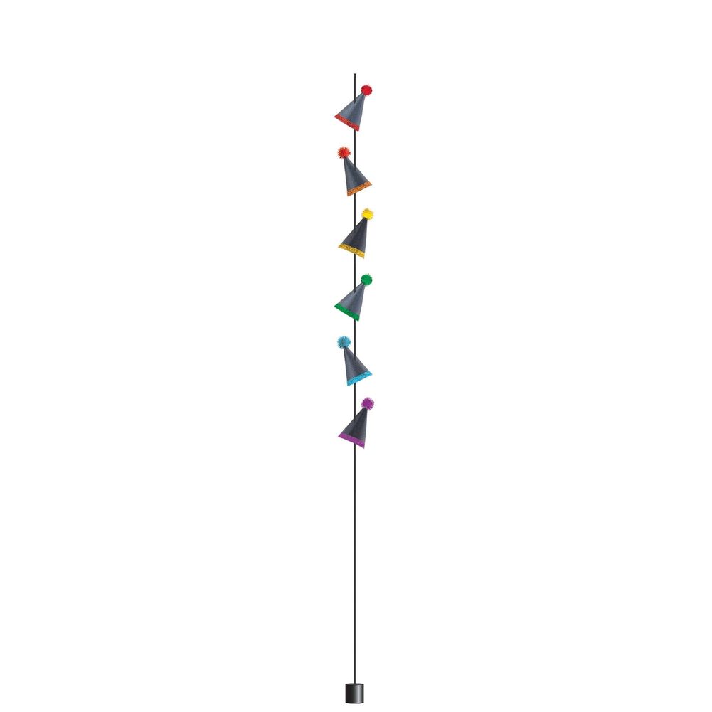 Balloon Tail with Black Party Hats