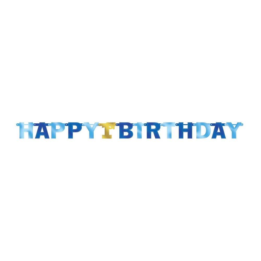 Premium 1st Birthday Blue Letter Banner