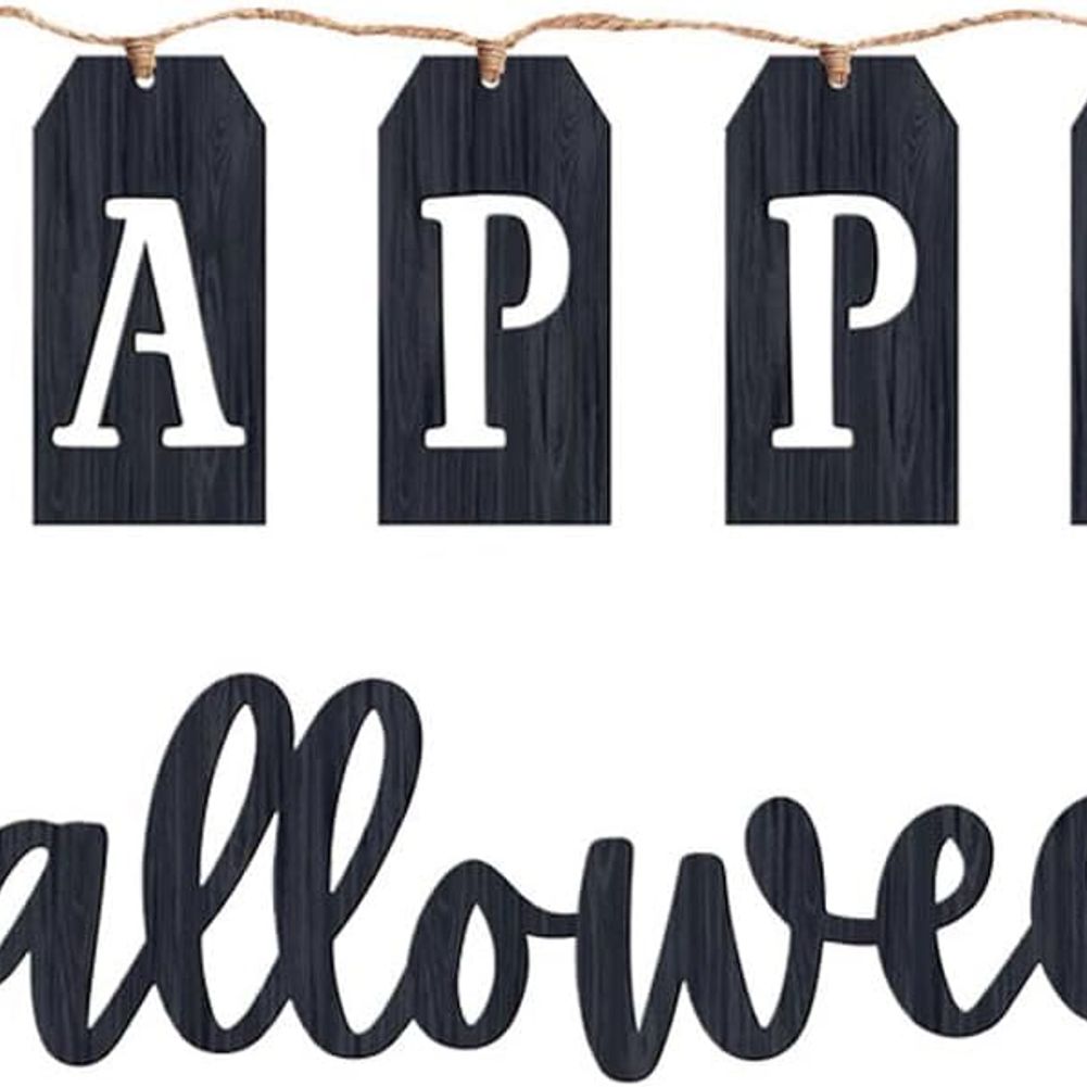 Classic Black & White Happy Halloween Banners