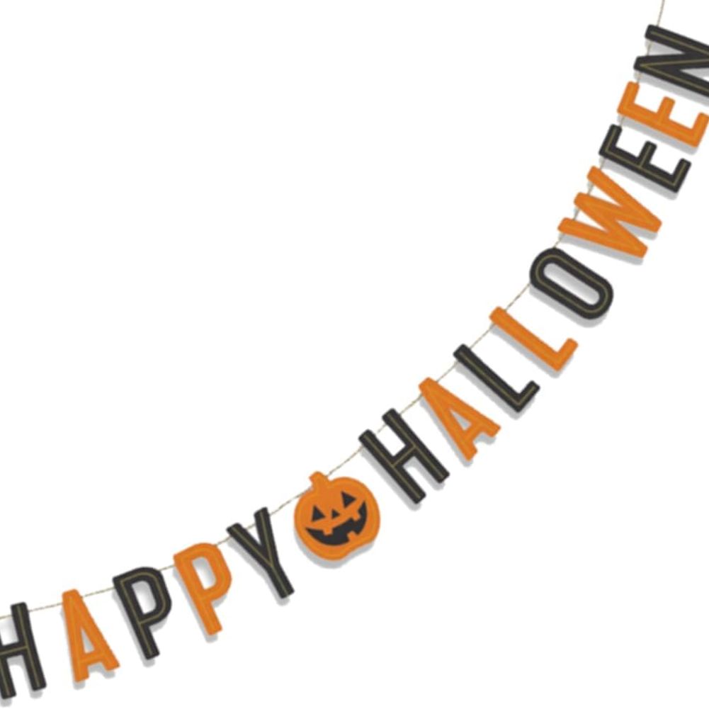 Classic Orange & Black Halloween Felt Banner (1ct)