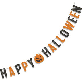 Classic Orange & Black Halloween Felt Banner (1ct)