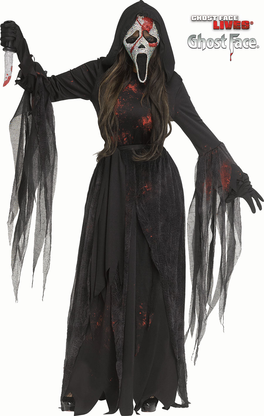 Ghost Face Bloody Bling Costume M/L