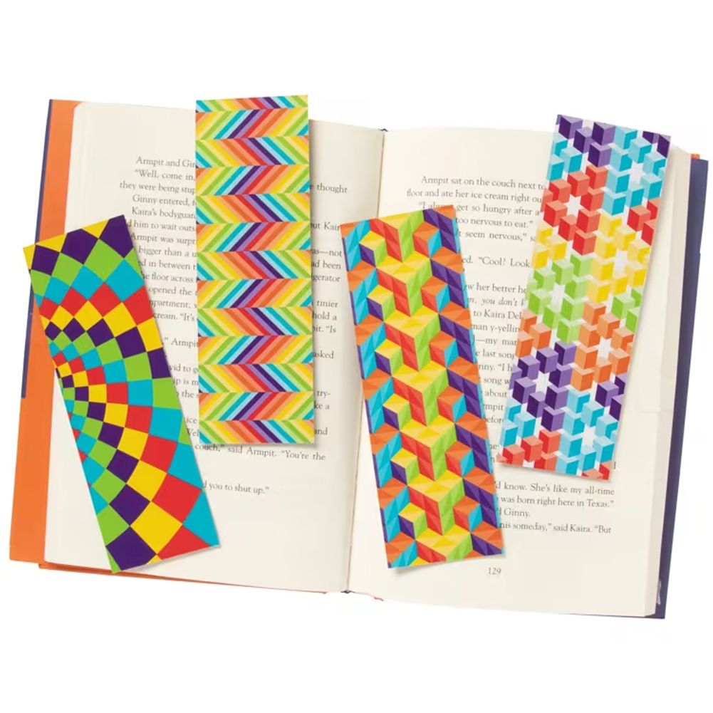 Bulk Optical Illusion Multicolor Cardstock Bookmarks (48ct)