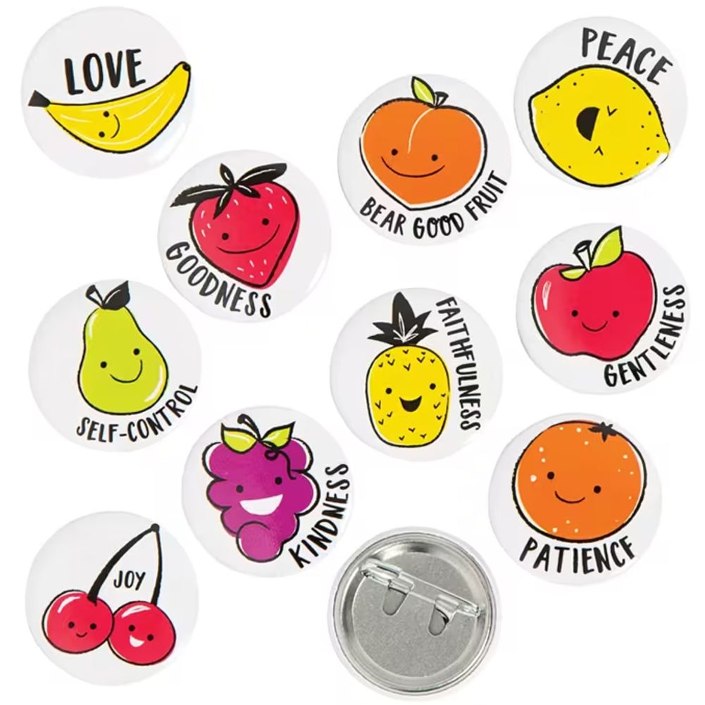 Bulk Mini Fruit of the Spirit Buttons (48ct)