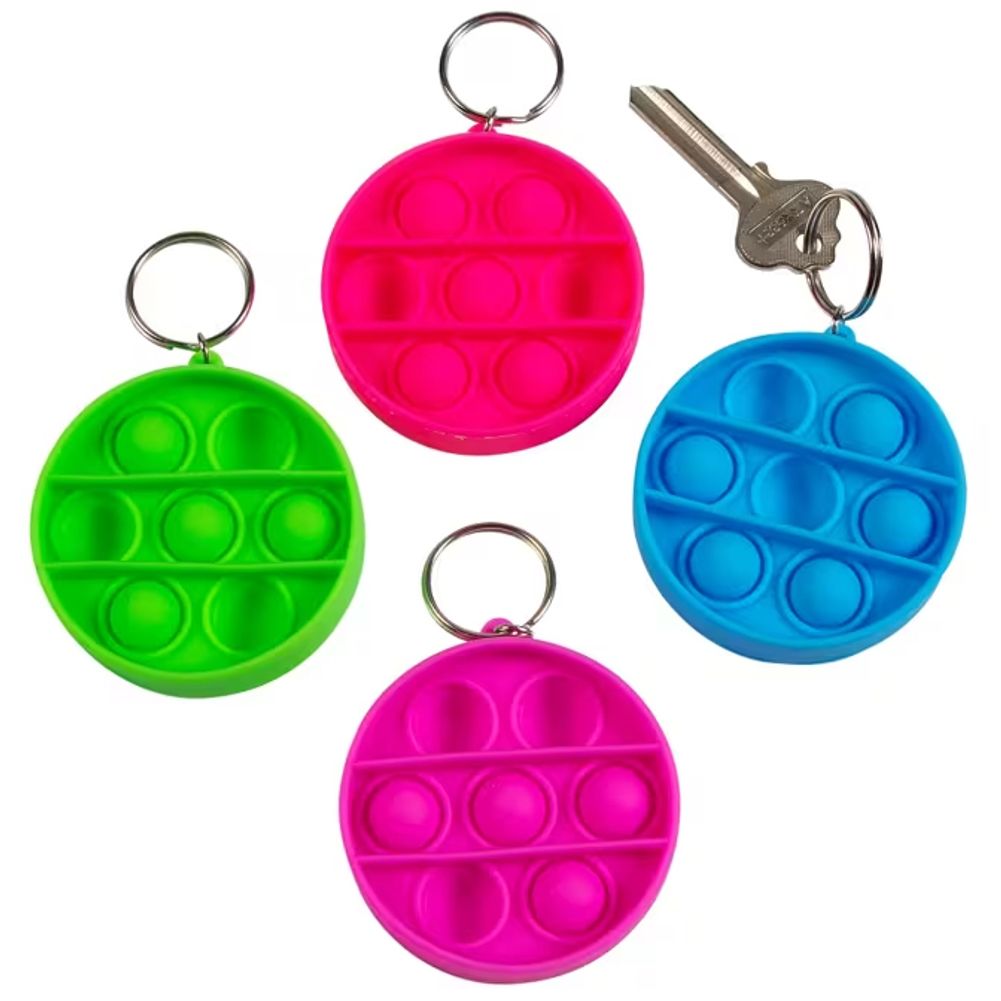 Mini Round Lotsa Pops Pop Fidget Toy Keychains (12ct)