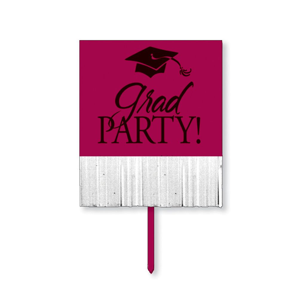 Yard Sign with Fringe, Burgundy Grad