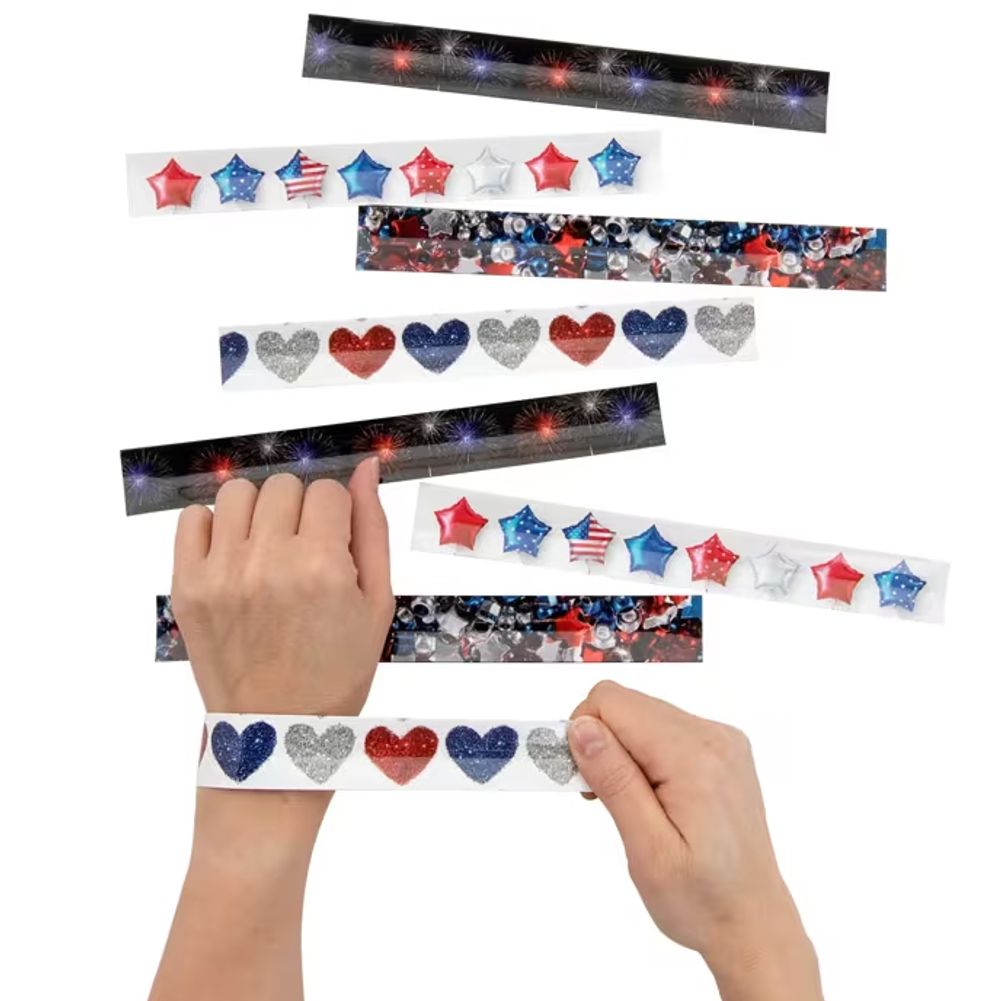 Patriotic Photos Slap Bracelets (12ct)