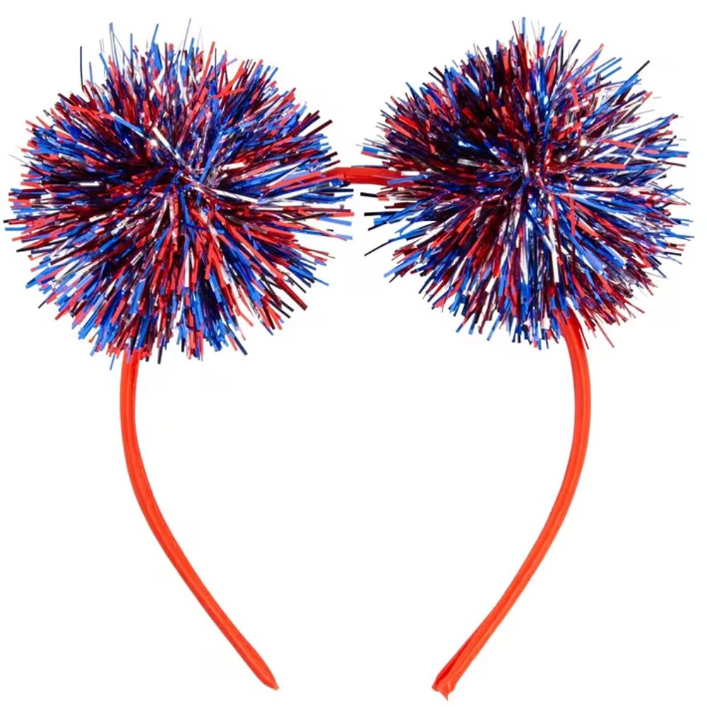 Patriotic Tri-Color Tinsel Ball Head Boppers (1ct)