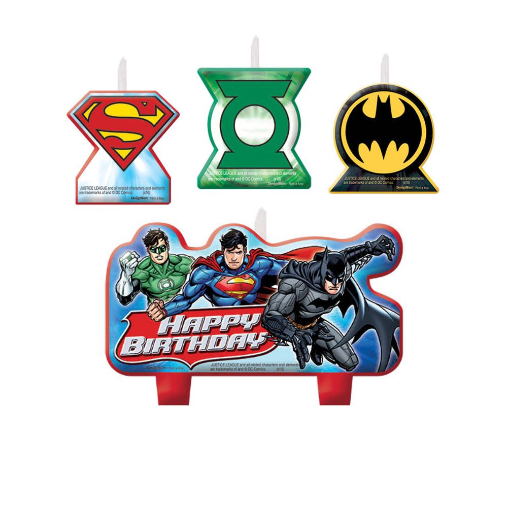 Justice League Birthday Candle Set (4ct)