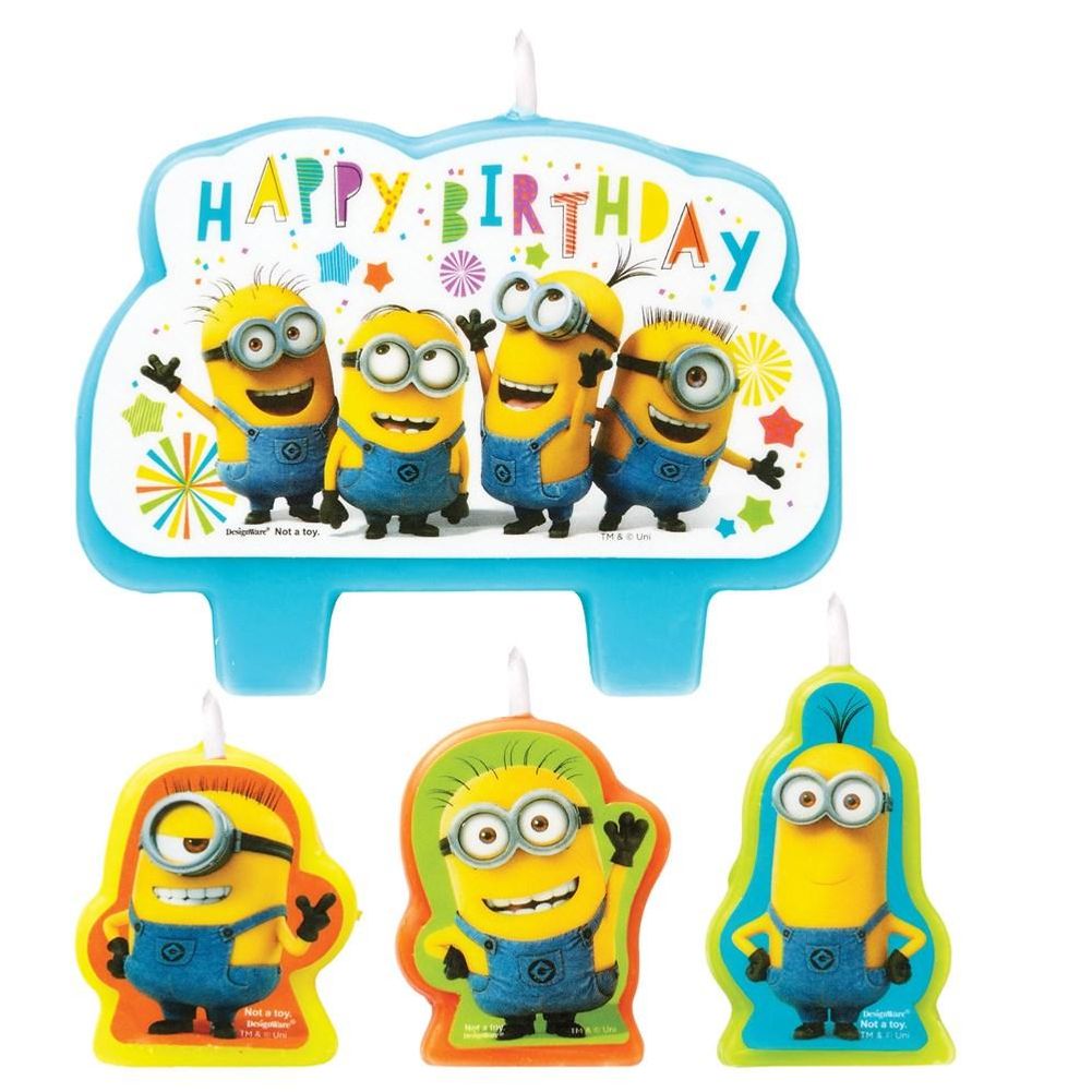 Despicable Me Minions Birthday Candle Set, 4ct