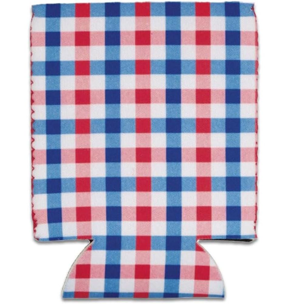 Patriotic Gingham Can Coolers (2ct)