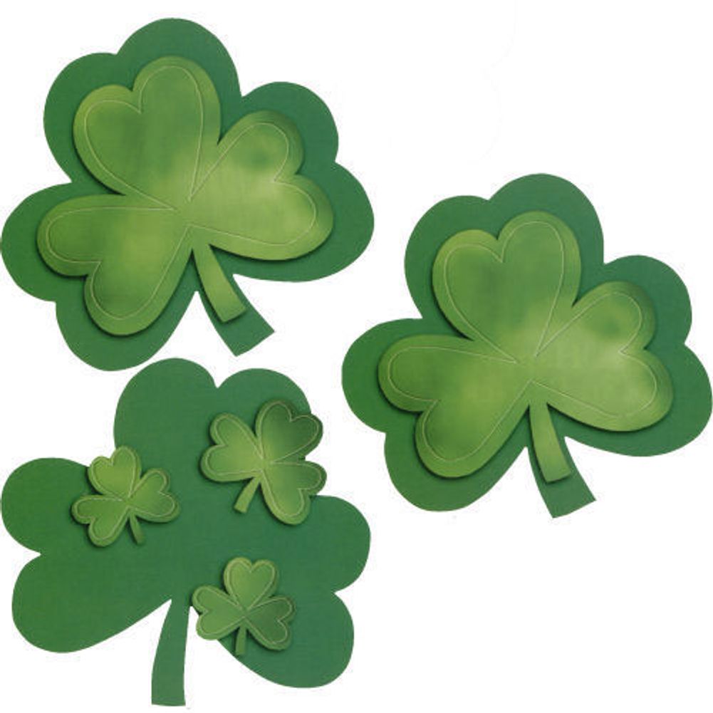 Shamrock w/Foil Applique Cutout Assortment (3 ct)