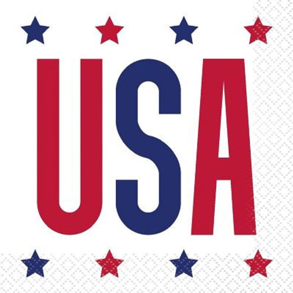 Peppy Patriotic USA Beverage Napkins (16ct)