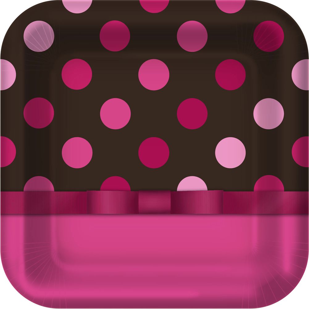 Pink and Chocolate Dinner Plates