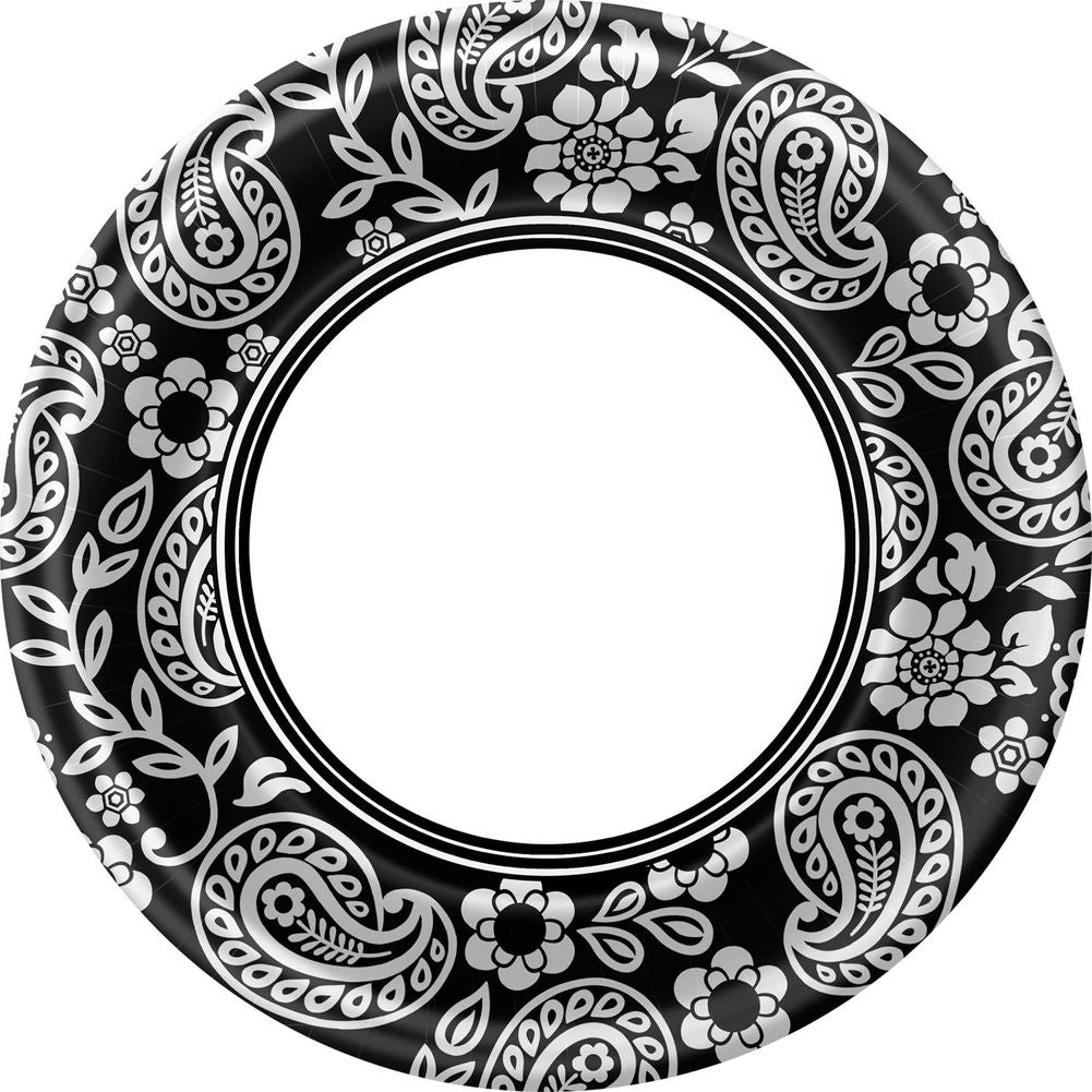 Black and White Paisley Dinner Plates
