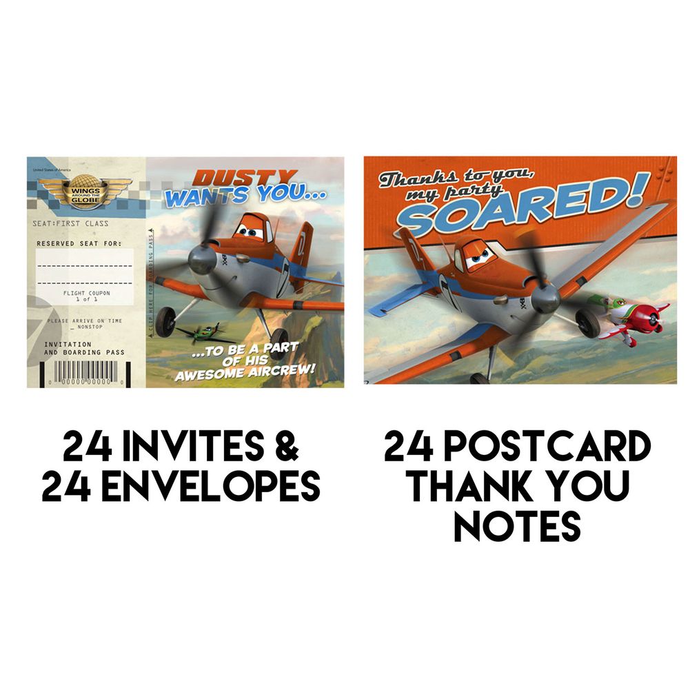 Planes Invitations and Thank You Combo Value Pack (24 of Each)