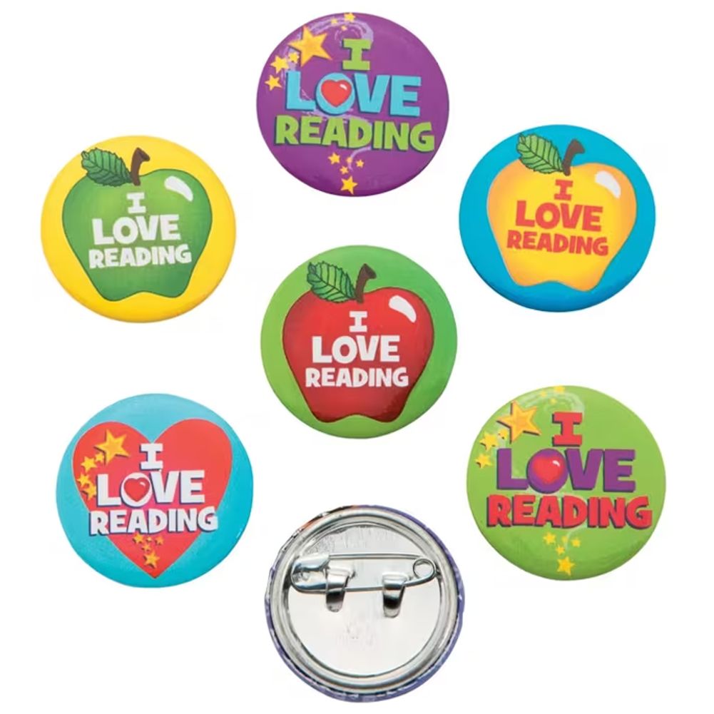 I Love Reading Mini Buttons (48ct)