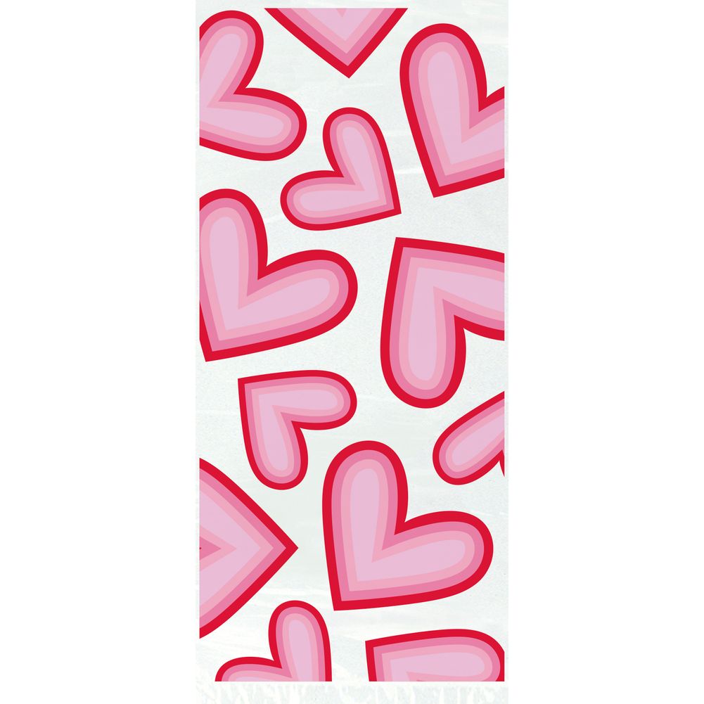 Retro Valentine Hearts Cello Bags (20ct)