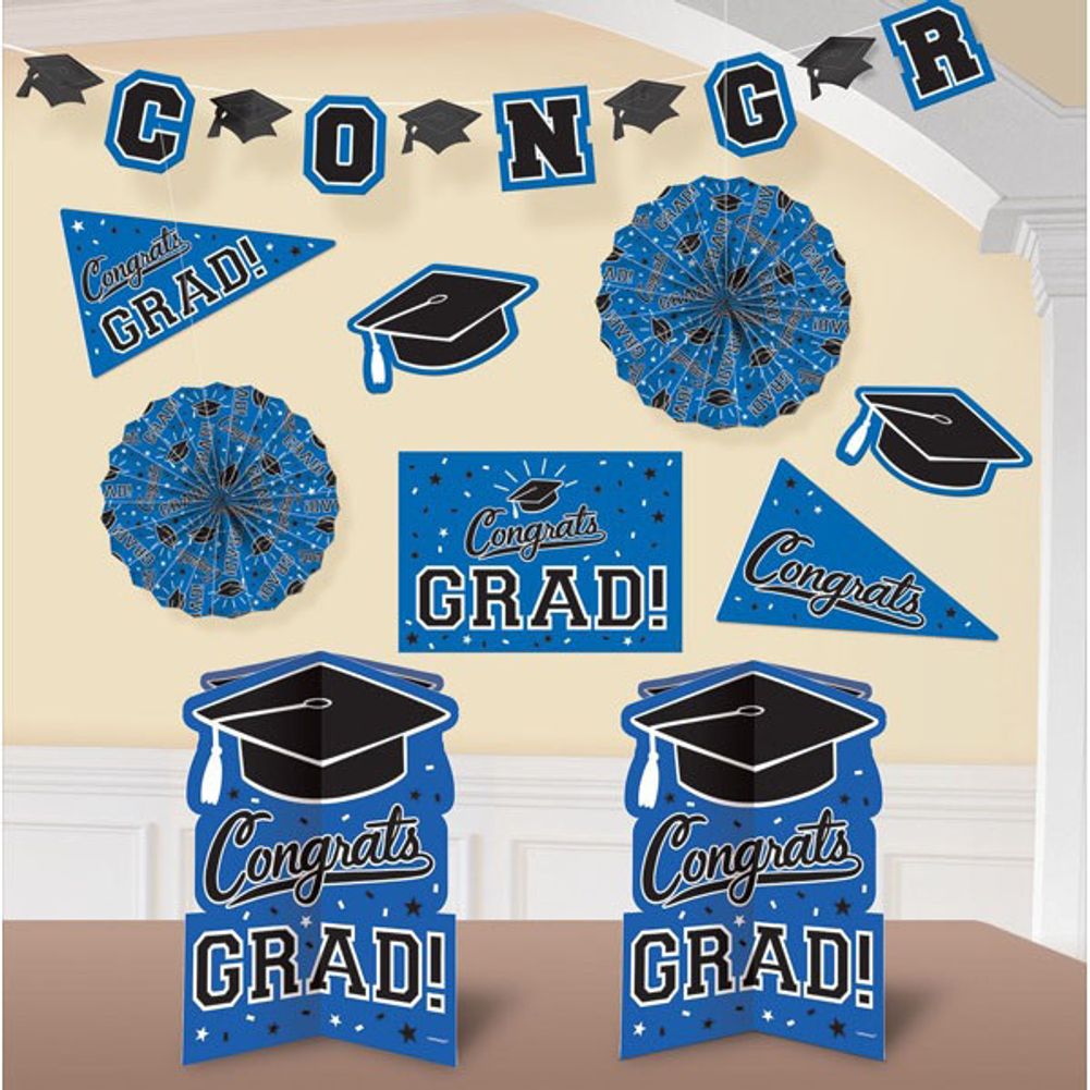 Congrat Grad Blue Room Decorating Kit
