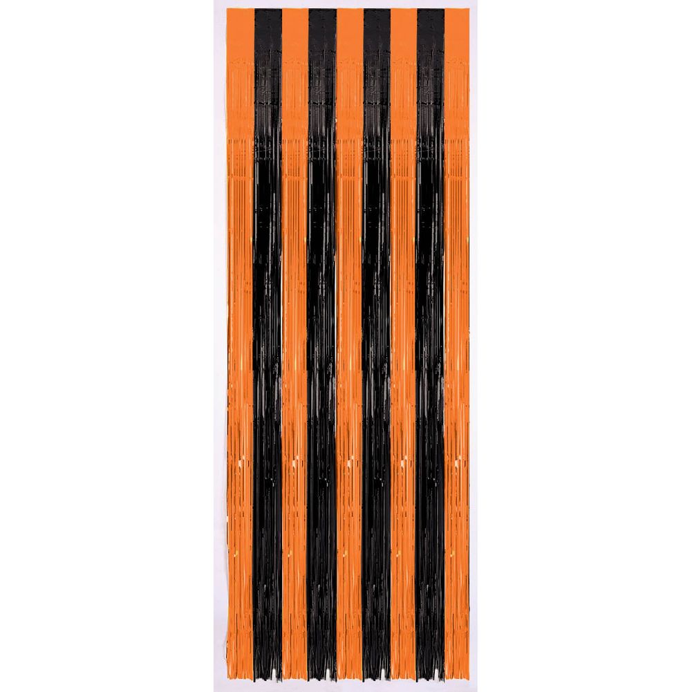 Black and Orange Plastic Curtain