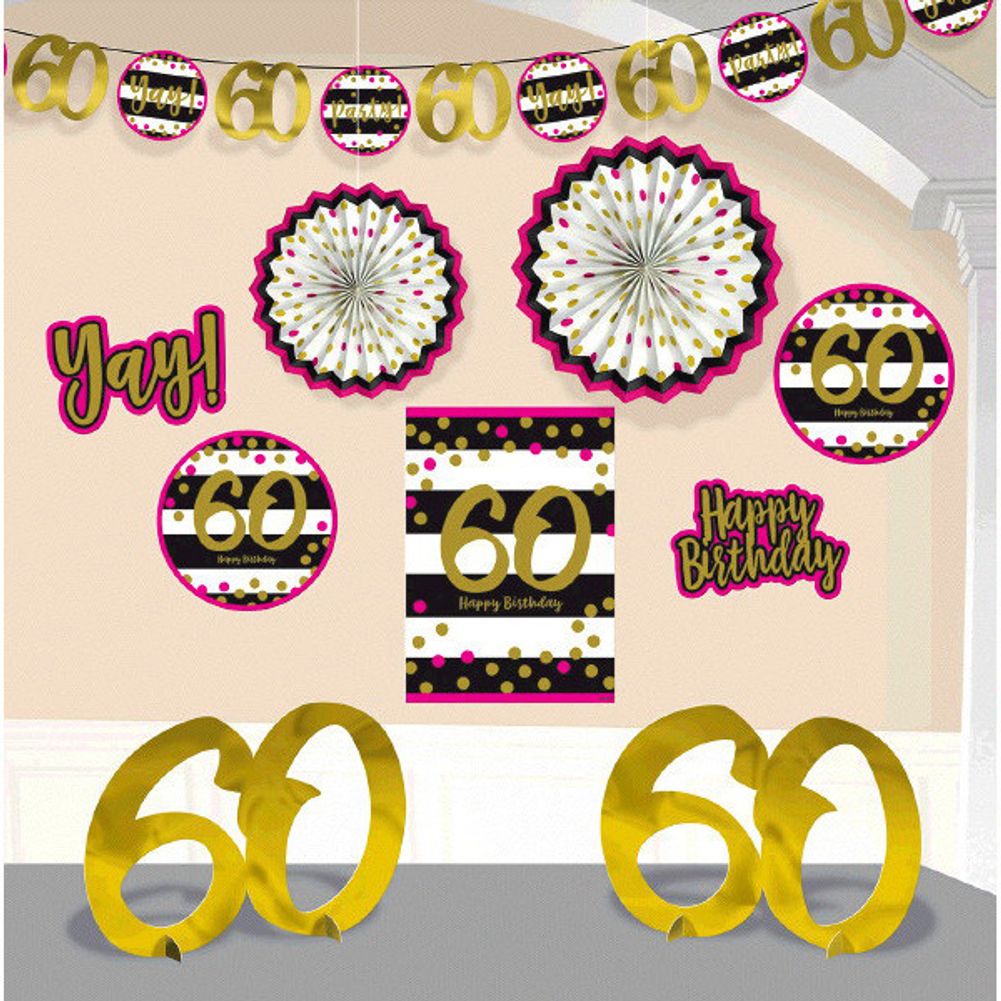Pink and Gold Milestone 60 Room Decorating Kit