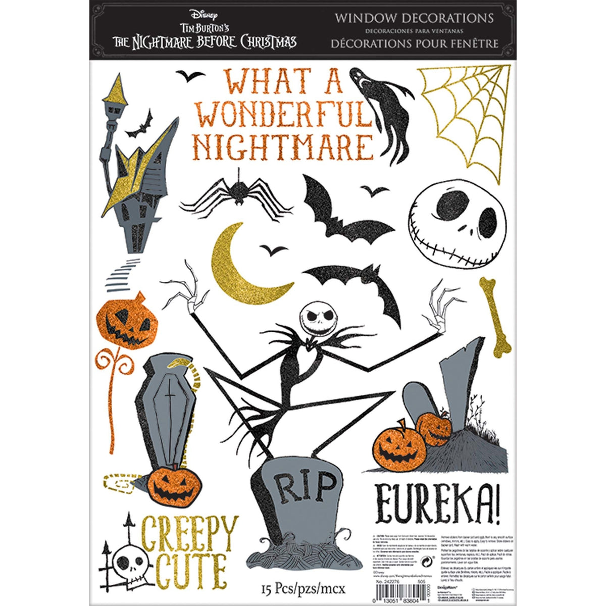 Nightmare Before Christmas Glitter Window Decoration (1ct)