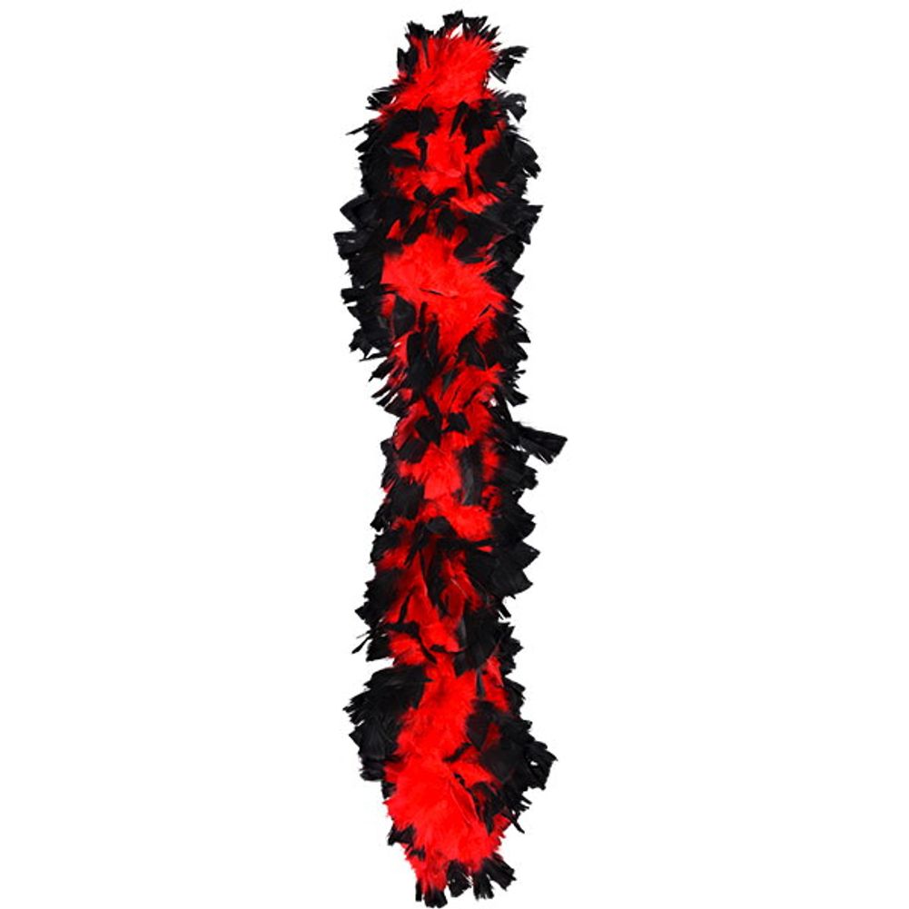 Deluxe Scarlet & Black Feather Boa