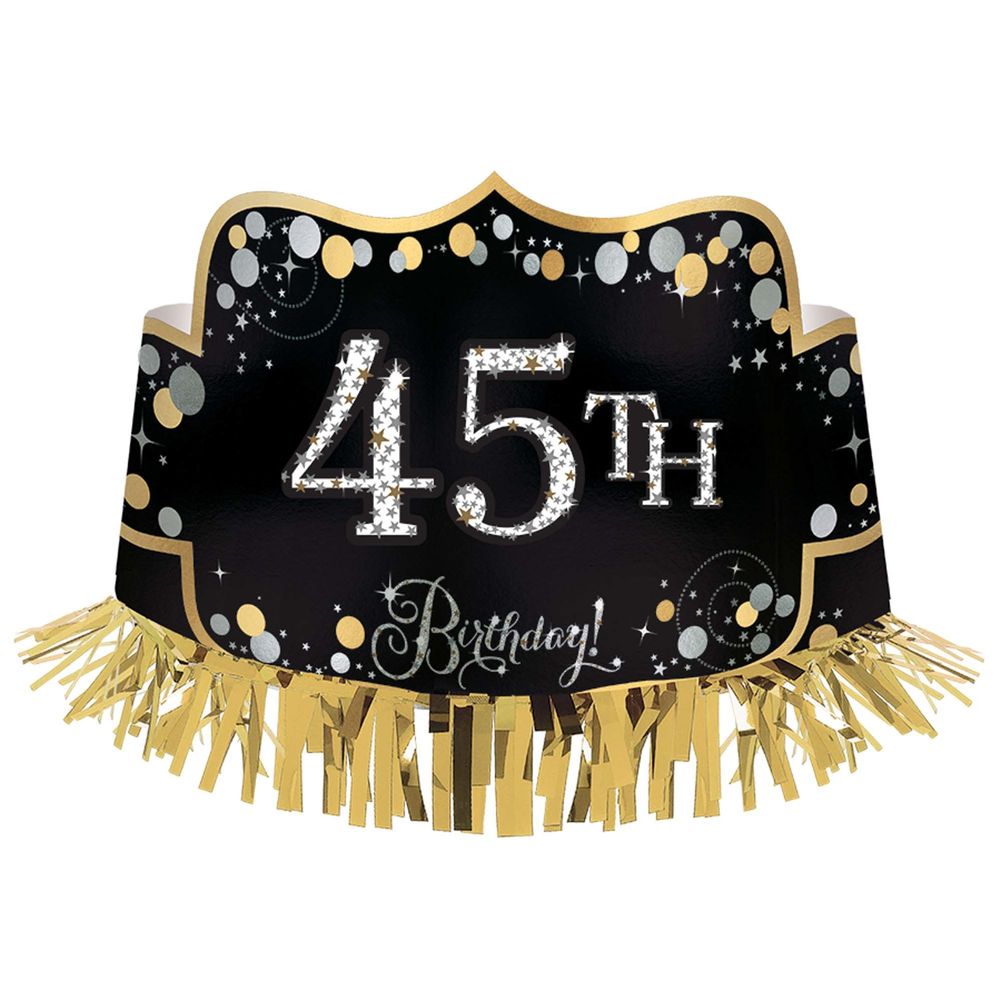 Sparkling Celebration Add‑Any‑Age Foil Crown w/ Fringe