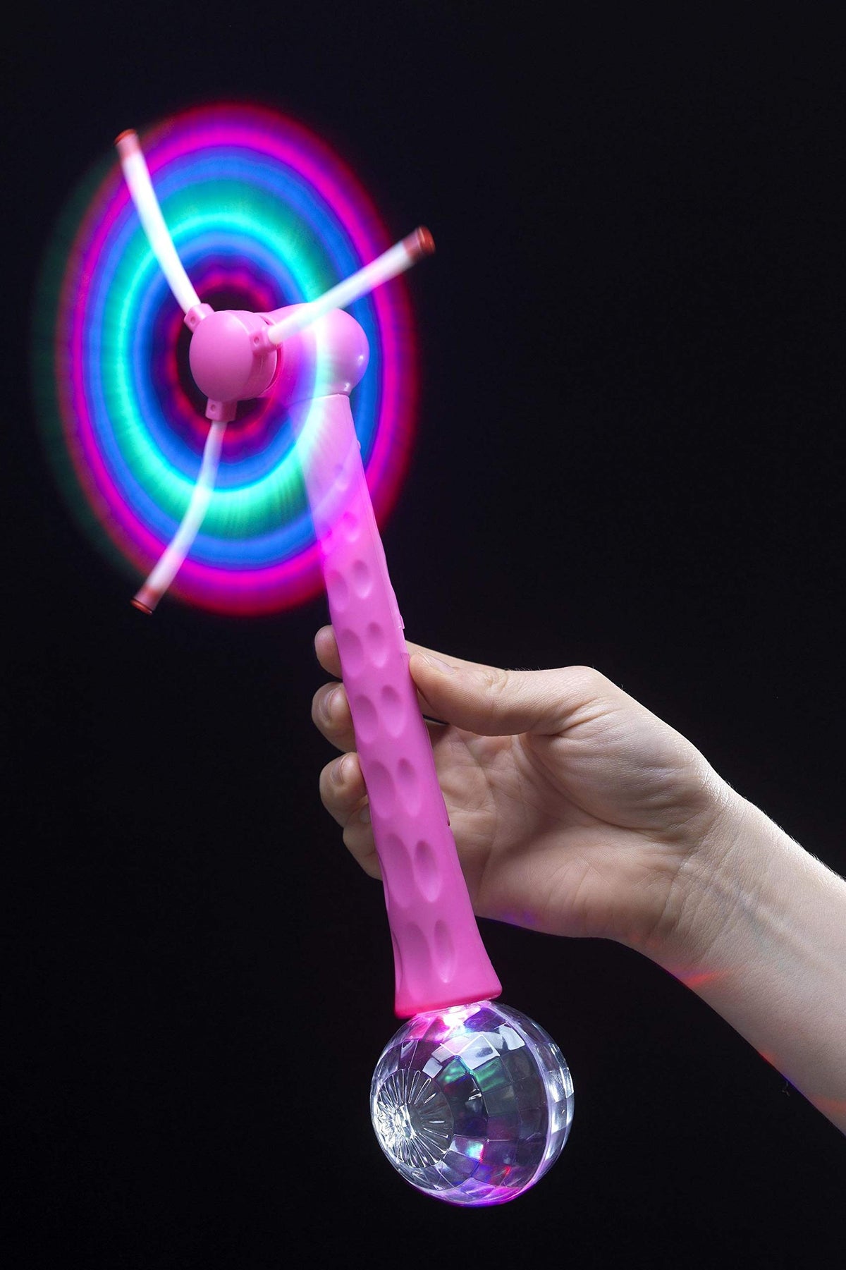 Windmill with Disco Ball Pink Light Up 28cm