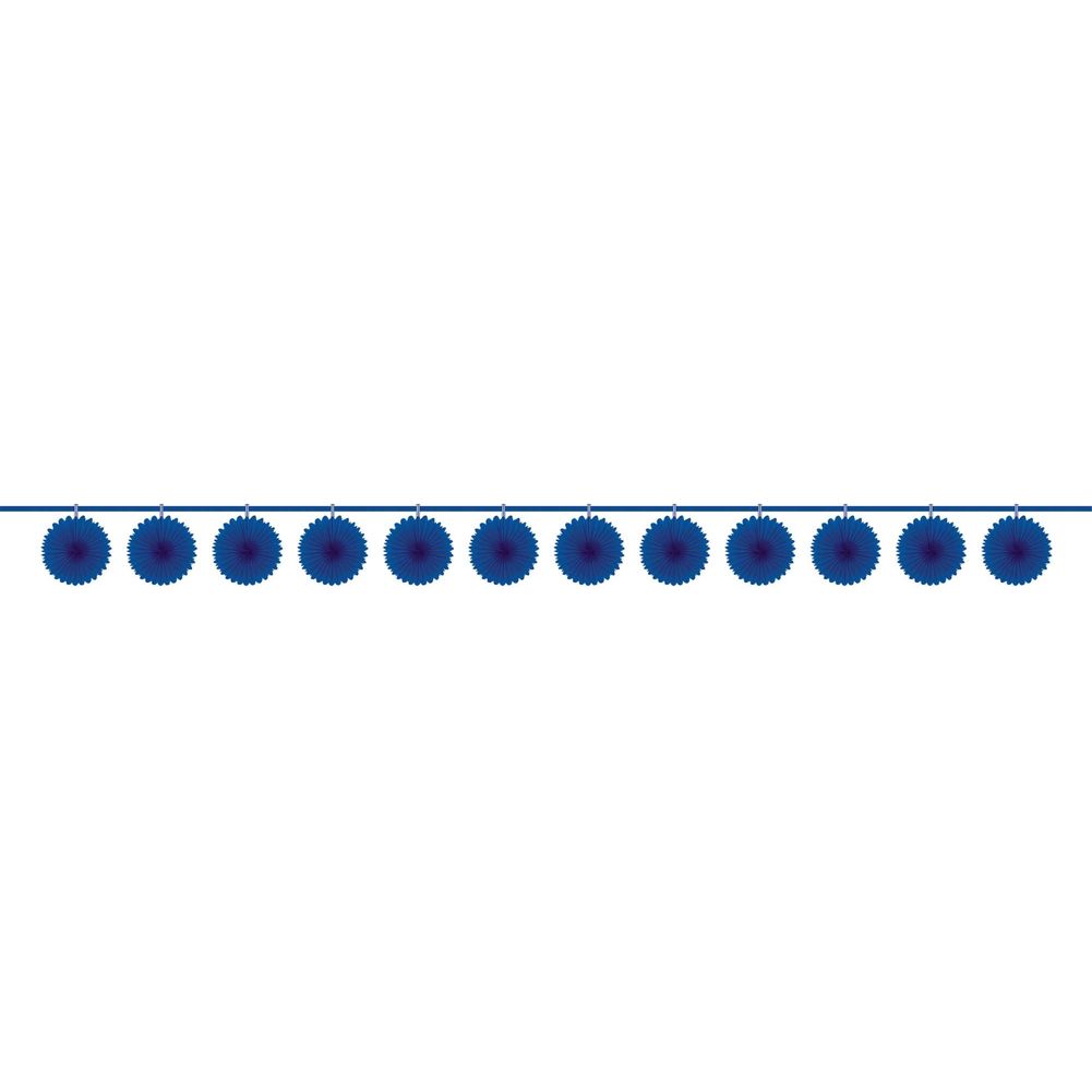 Royal Blue Mini Tissue Fan Party Banner
