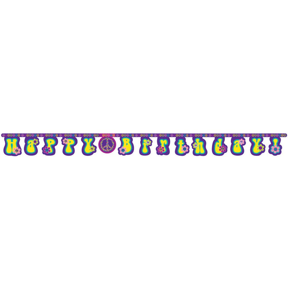 Groovy Girl Party Letter Banner