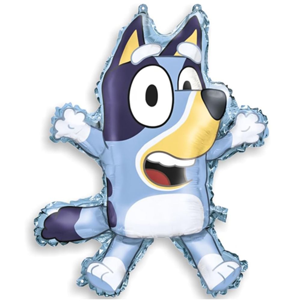 28" Bluey Shaped Jumbo Foil Balloon, perfect for birthday parties and celebrations, featuring the beloved Bluey character in a vibrant design.
