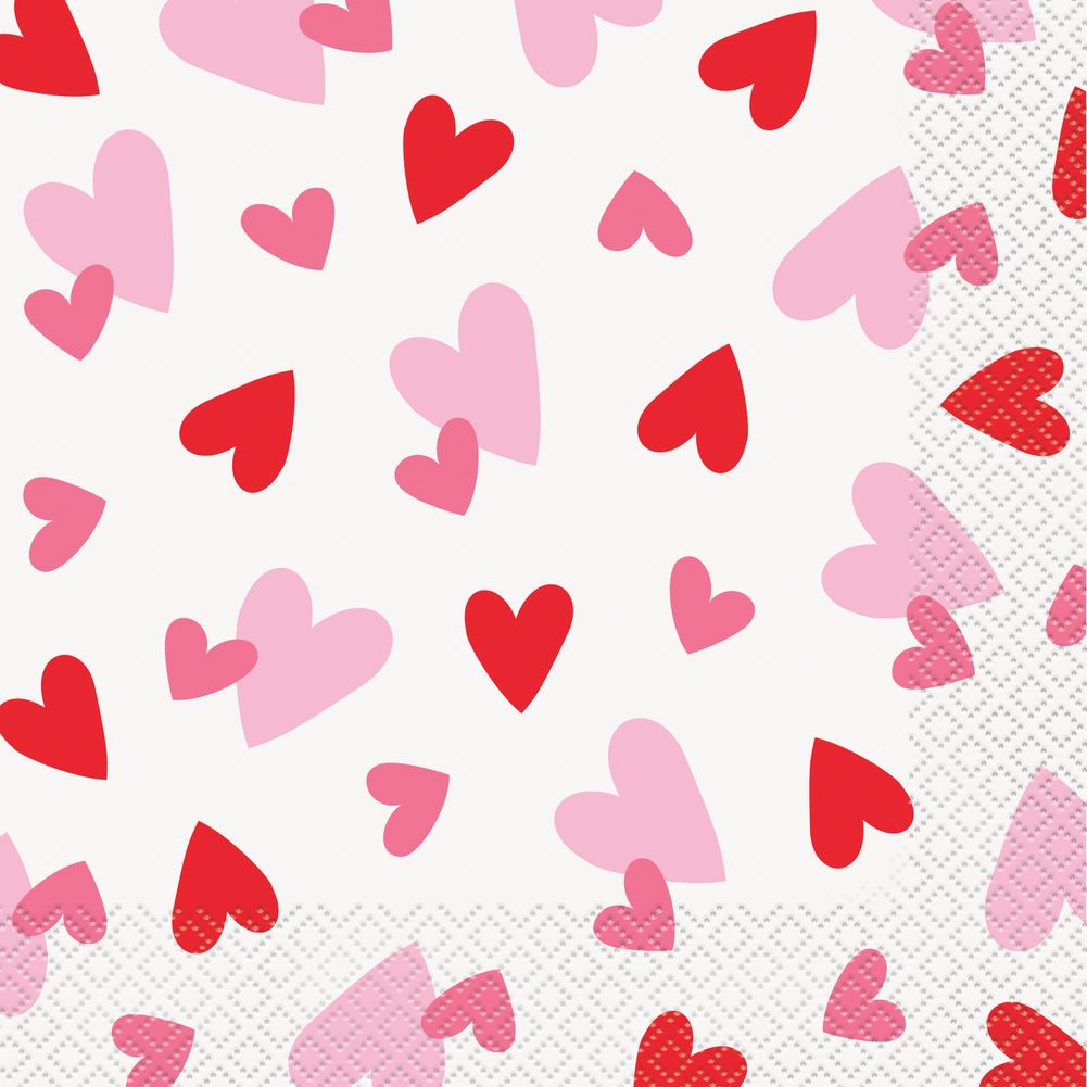 Fluttering Hearts Luncheon Napkins (16ct)