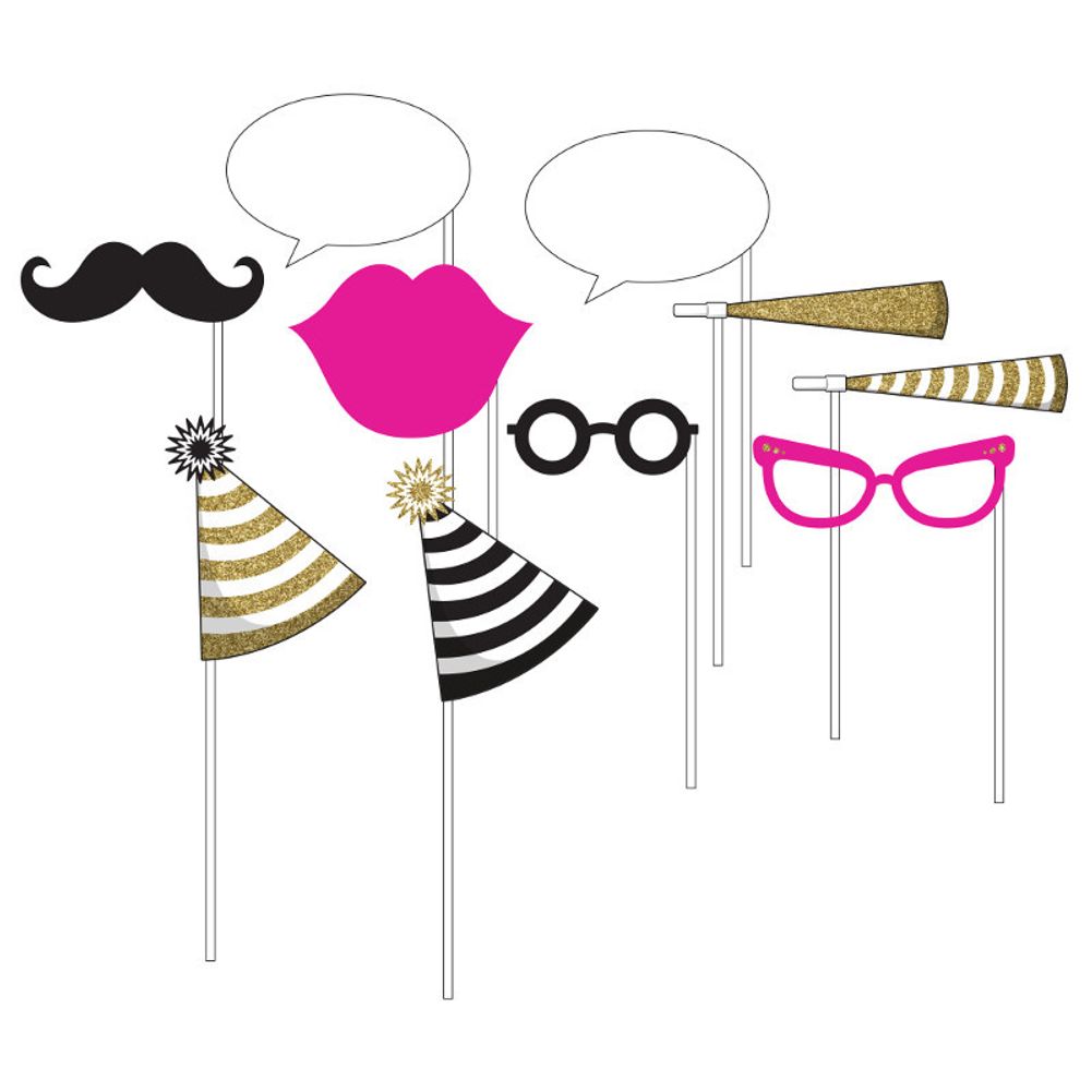 Black & Gold Photo Props (10 ct)