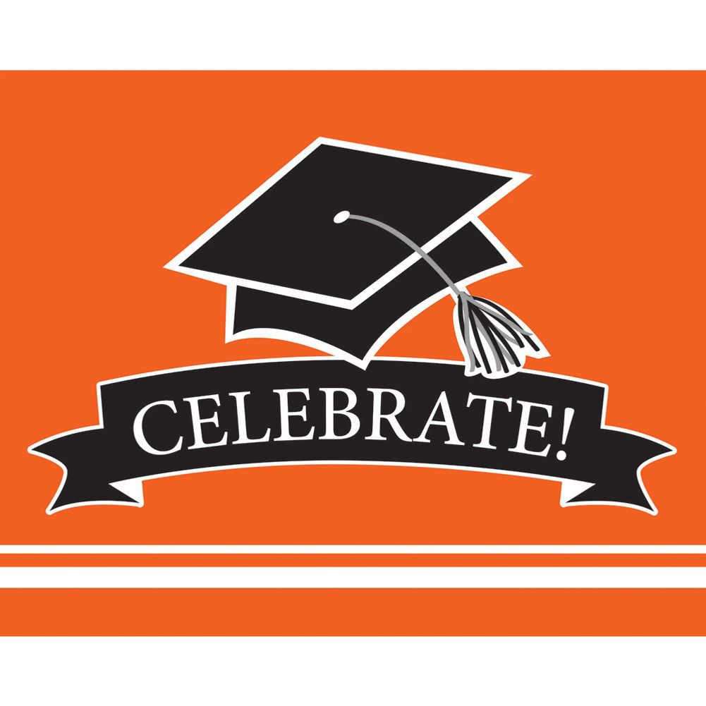 Congrats Grad Orange Invitations (25 ct)